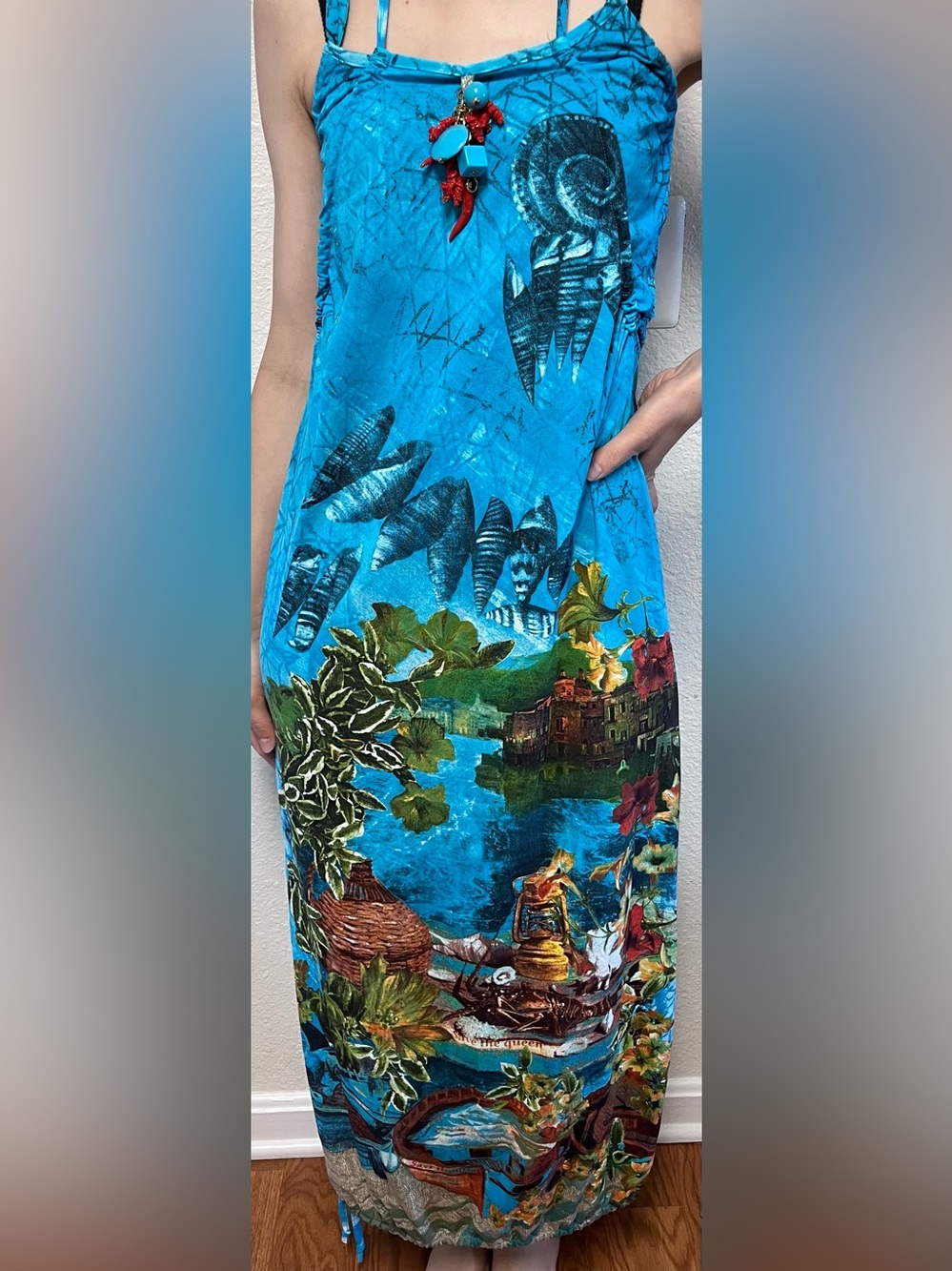 Save The Queen All Over Print Multicolor Maxi Dress Size XL